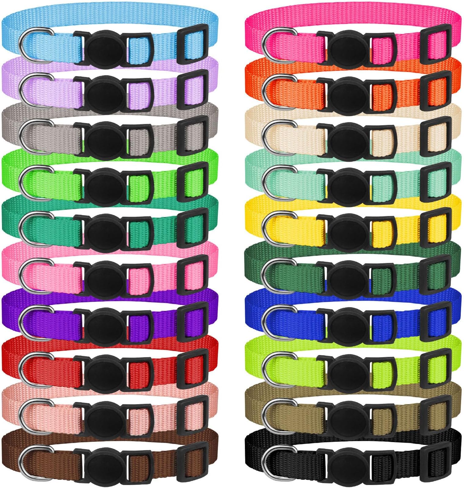 20 Pack Collars,Puppy formall Litterafety Buckleoft Nylon Whelping Newborn Puppy for Litter Puppies Collars