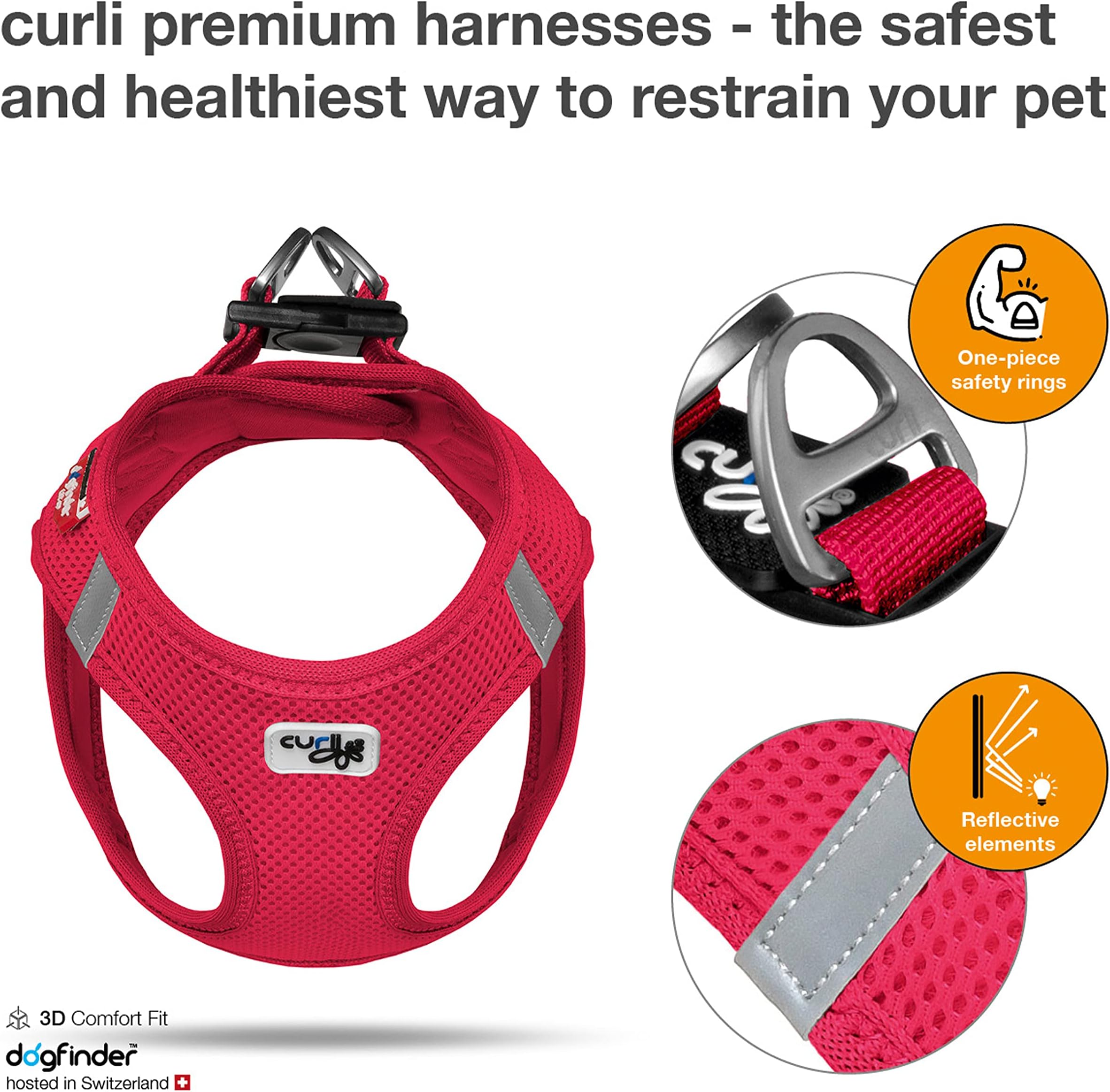 Curli Air-Mesh Dog Pet No-Pull Step-in Harness with Padded Vest