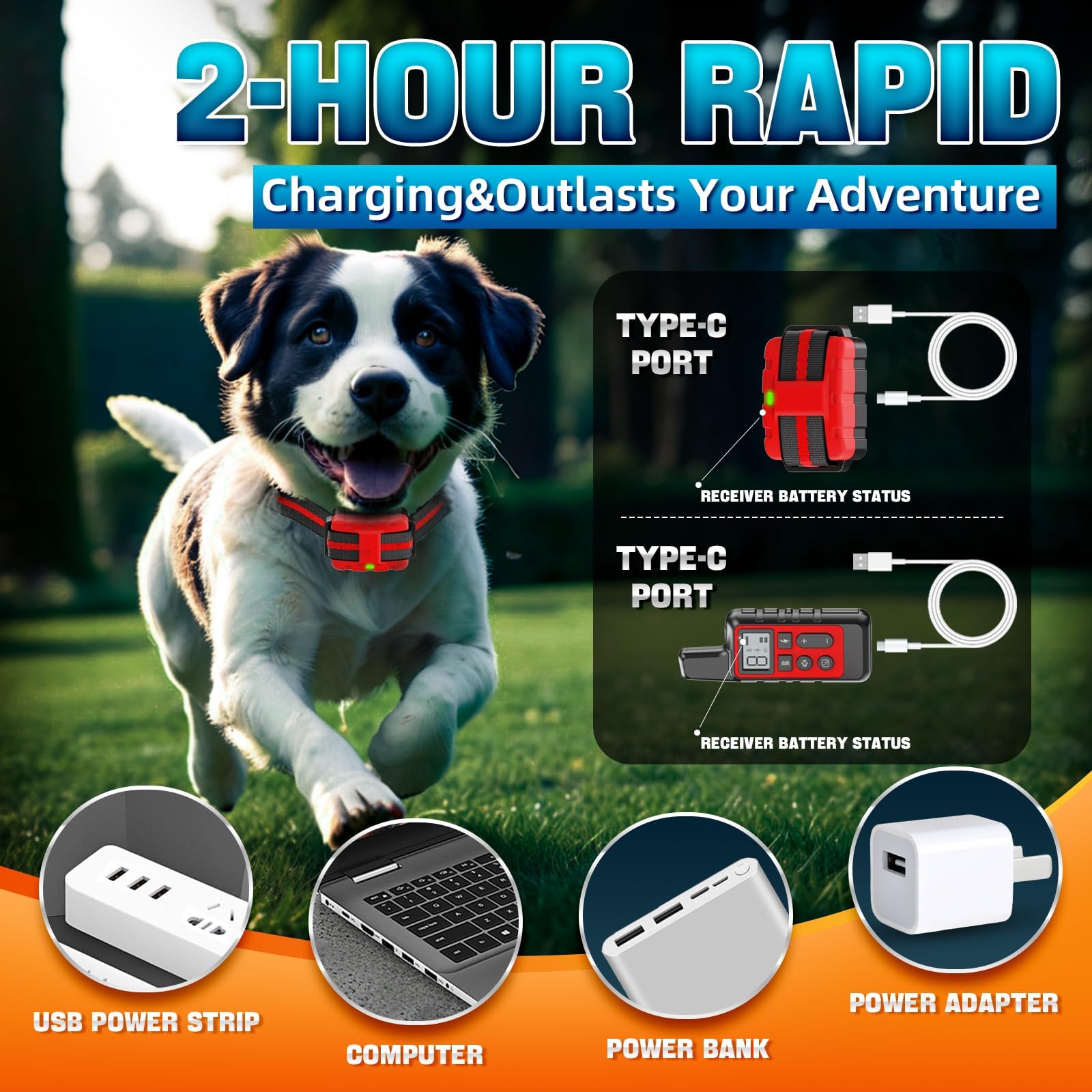 PEDONO Remote Control - Dog 15-120lbs Small Medium Large Dogs, Rechargeable Waterproof E Collar for Dogs Training with Beep, Vibration, Safe Shock