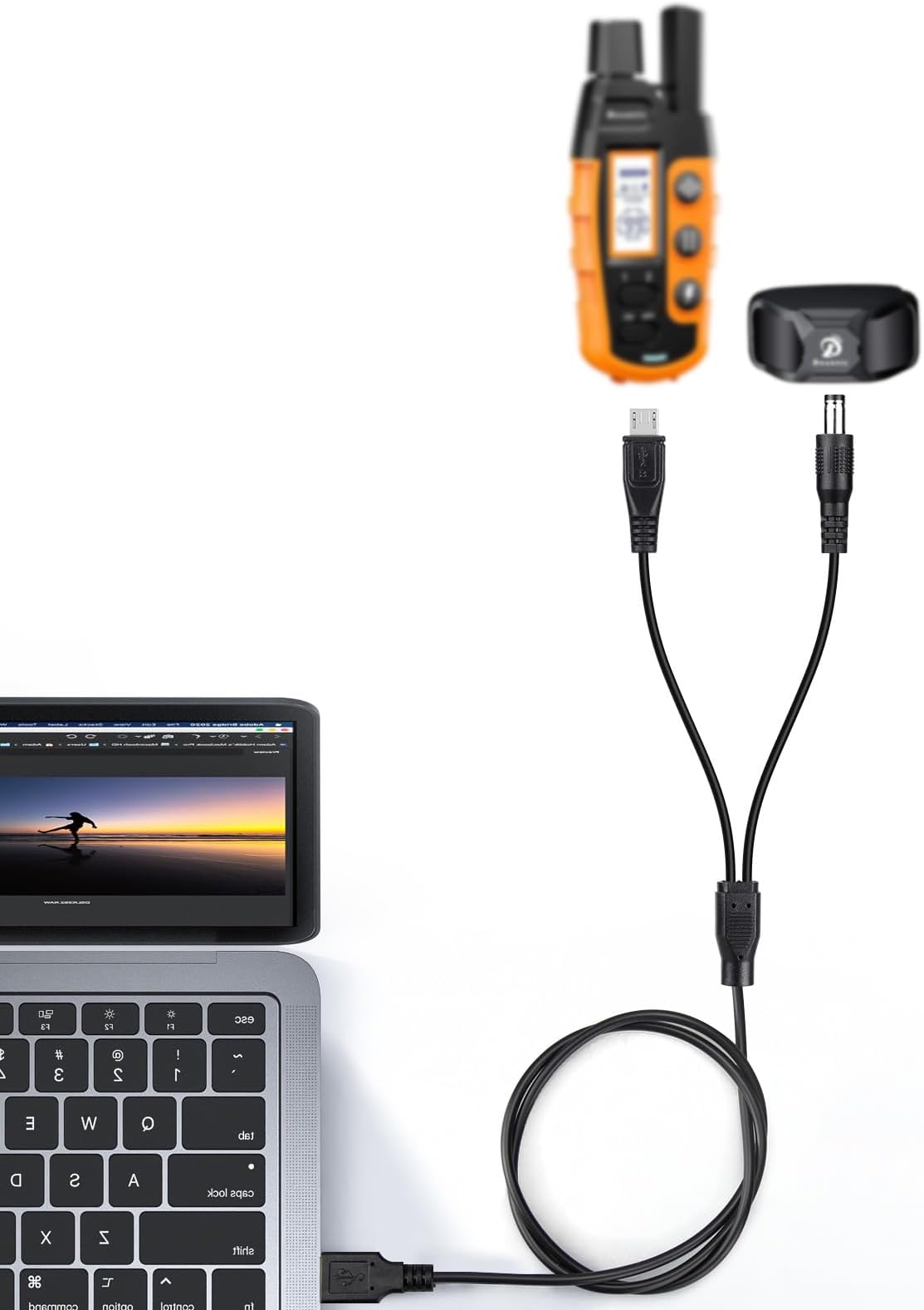 2-Pack Charger Cord for Bousnic Dog Shock RS2A and RS2B, 2-in-1 Training Collar USB Charging Cable