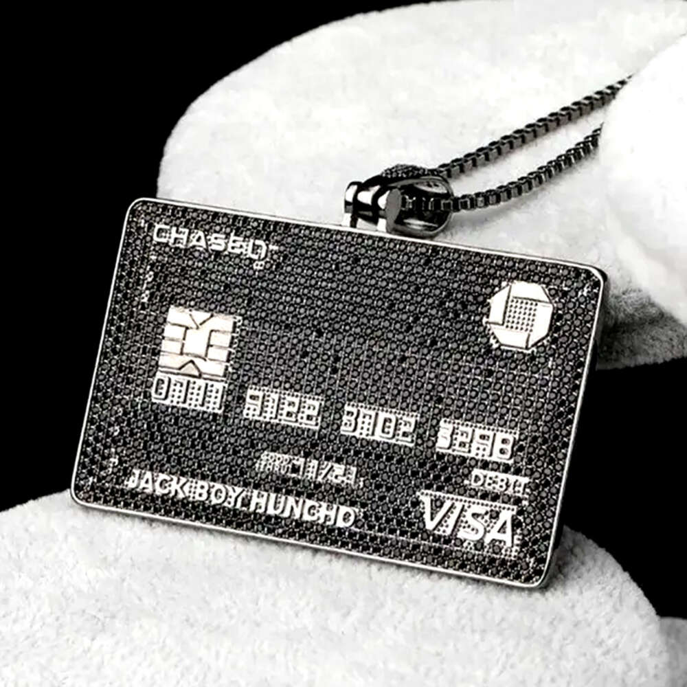 Credit Card Pendant Silver 10k 14k 18k Custom Def Vvs Moissanite Personalized Name Chain for Men Women Iced Out Pendants