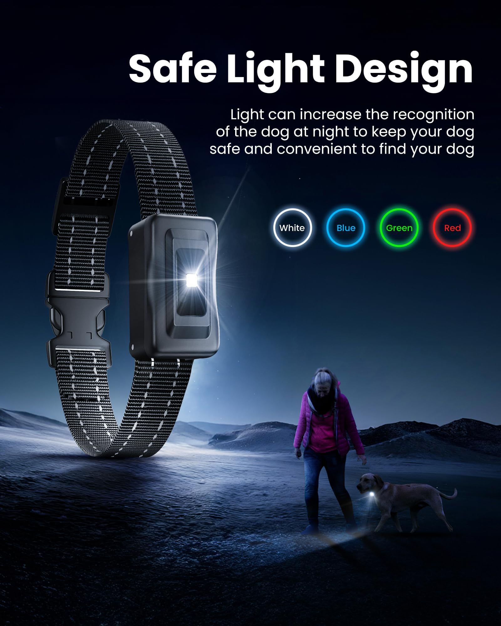 Shock 4265Ft Collar Remote Large Medium Small Dogs, IP67 Waterproof with 4 Safe Training Modes, Security Lock, Dog Bark E-Collar for All Breeds(Green 