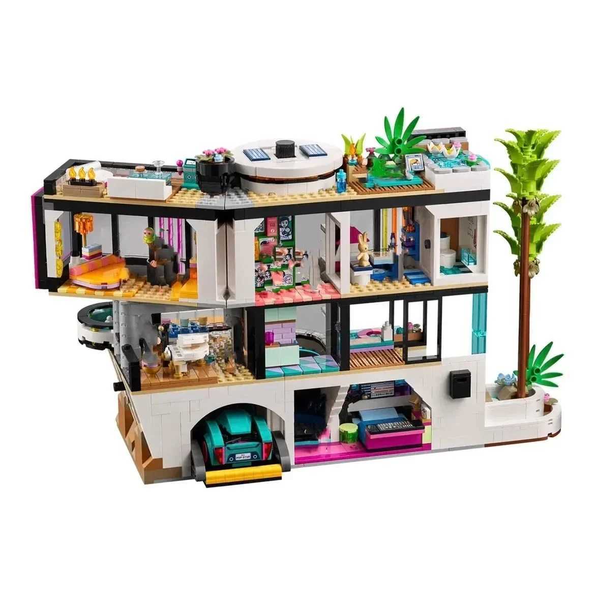 Blocks IN Stock New Andreas Modern Mansion Building Block Set Villa House Street View Ideas Children Toy for Friends GiftY241127P399