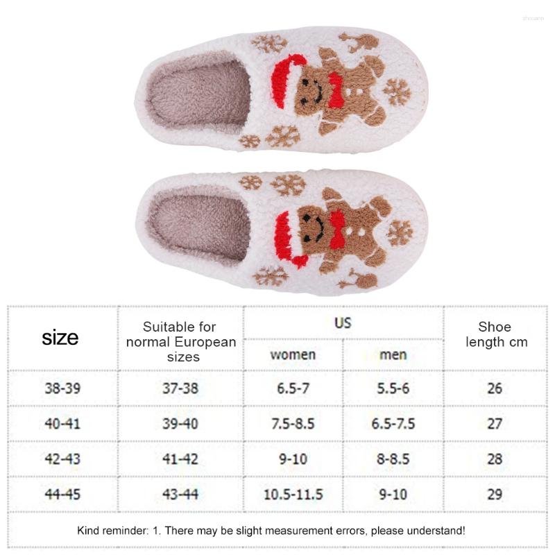 Slippers Christmas Gingerbread Man Cute Comfortable Soft Couple Anti Slip For Men Women zhanyishengli