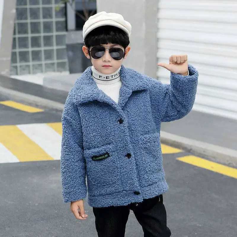 Tench coats Boys Coat Jacket Outwear Tops Cotton 2022 Brown Thicken Plus Velvet Winter Autumn Plus Size Overcoat Childrens Clothes H241127