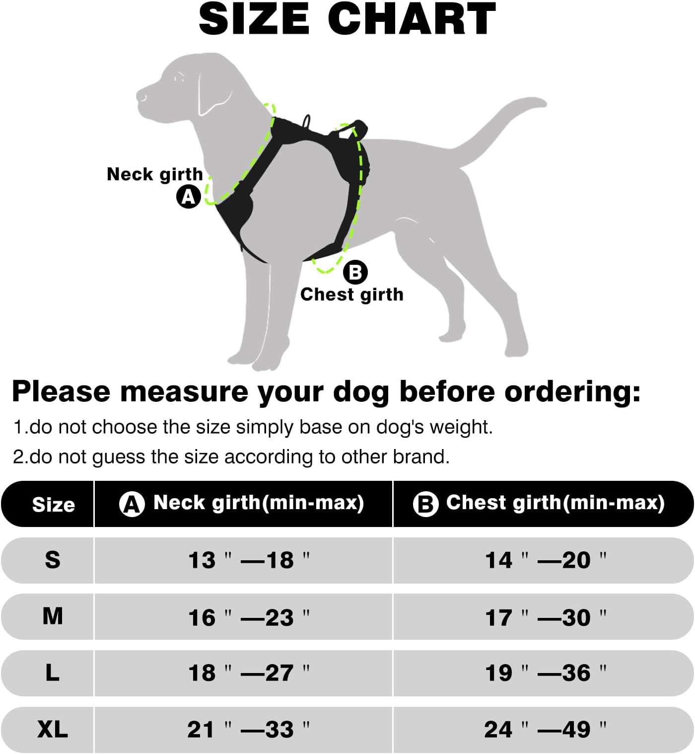 WINSEE Harness No Pull, Pet Harnesses with Dog Collar, Adjustable Reflective Oxford Outdoor Vest, Front/Back Leash Clips Small,, Large, Extra Large Do