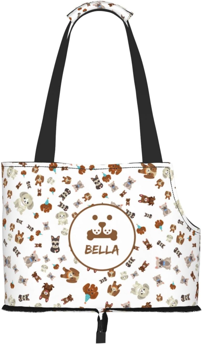Others Dog Carrier Customized Purse with Name Personalized Cat Bag Pet Foldable Portable Tote for Small to Medium Cats and Dogs H250213