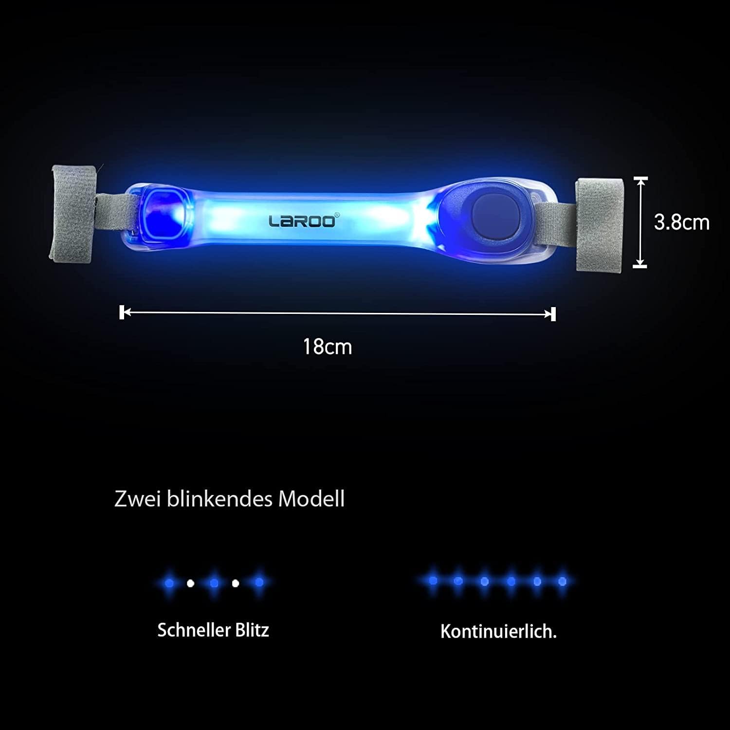LaRoo Light Up with Nylon Stickers, Universal Glowing Accessories for Leash Harness, Silicone Waterproof Dog LED Flashing Collar Night Outdoor Safety