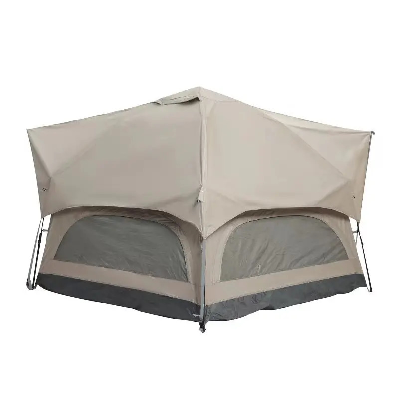 Fully Automatic Hexagonal Mushroom Outdoor Camping Tent Family Sunscreen Rainproof Picnic BBQ Slef-driving Pergola 3-6Persons 240422