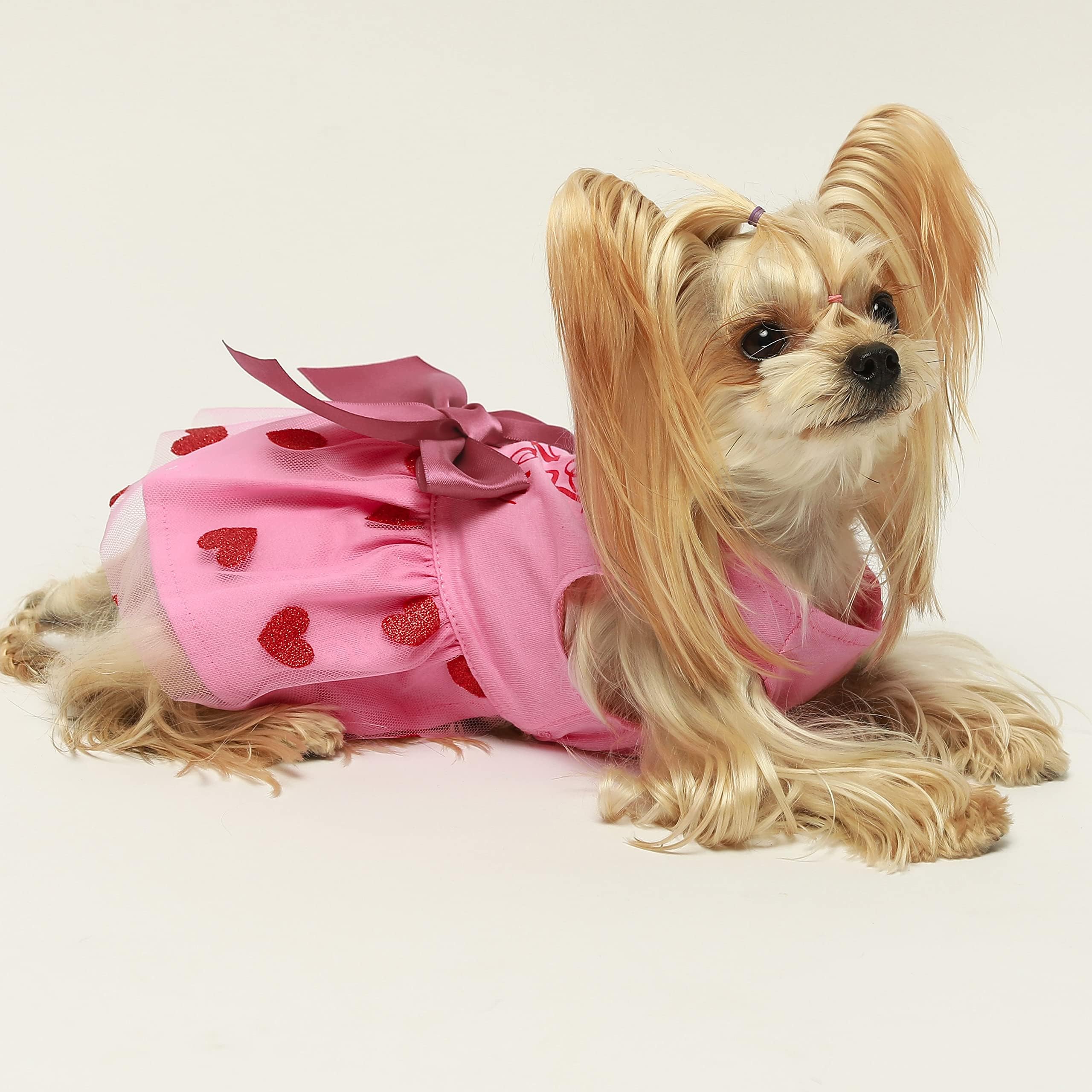 Fitwarm Thanksgiving Sparkly Dog Clothes for Small Dogs Girl, Holiday Pet Tutu Dress, Cat Outfit, Brown, Orange