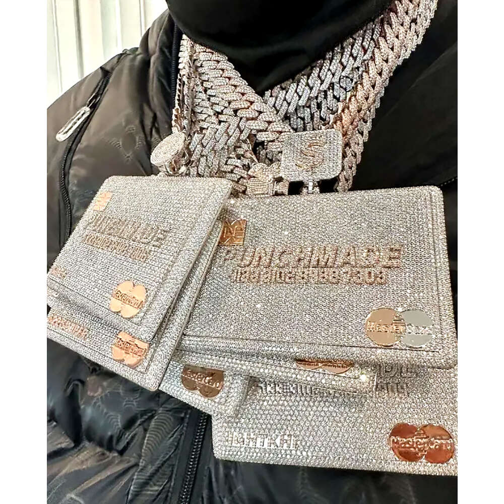 Credit Card Pendant Silver 10k 14k 18k Custom Def Vvs Moissanite Personalized Name Chain for Men Women Iced Out Pendants
