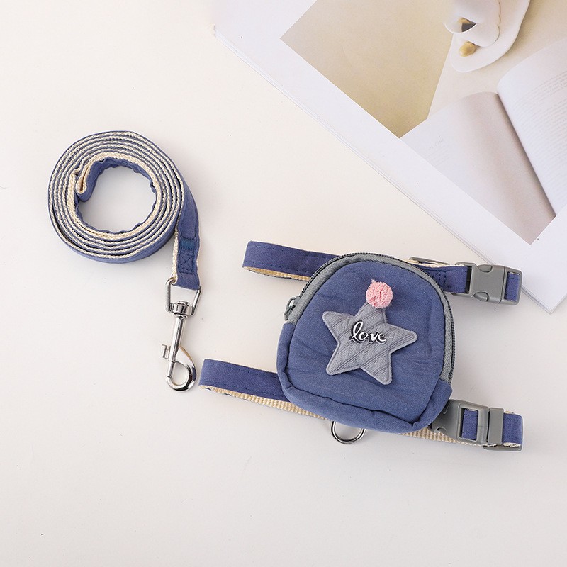 2025 New Pet Lightweight Back Bee Strap Walking Outing Traction Rope Small and Medium sized Dog Chest