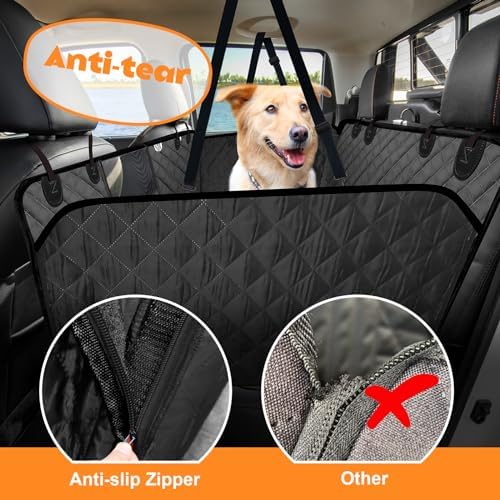 Back Seat Cover for Dogs, Dog Car Seat Cover for Back Seat, Waterproof Dog Hammock for Car Travel Bed, Foldable Backseat Pet Protector in Car SUV Truc