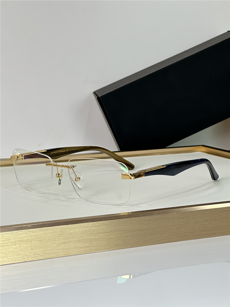 Fashion prescription eyeglasses THE ARTIST I rimless frame clear legs optical glasses transparent lens simple business style for men with case