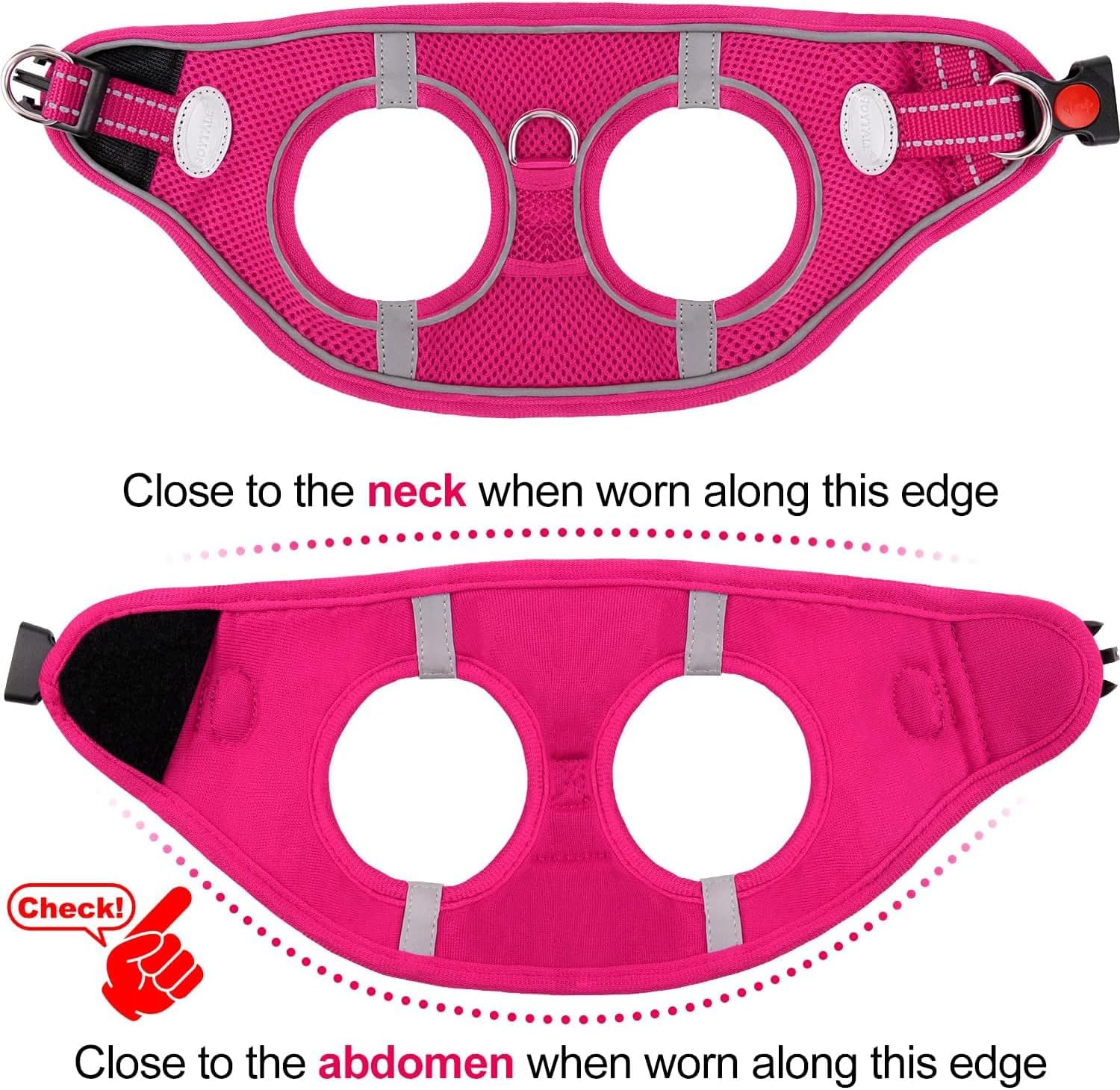 Joytale Small Dog Breathable Mesh Step-in Vest Harness, Reflective Soft Padded Harnesses for Cats and Puppies Dogs, Red, XXXS