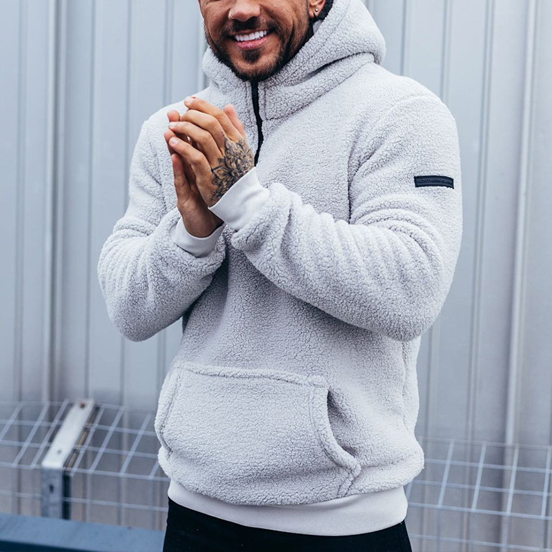 Autumn/Winter New Plush Sports Daily Mens Jacket Sweatshirt 241016