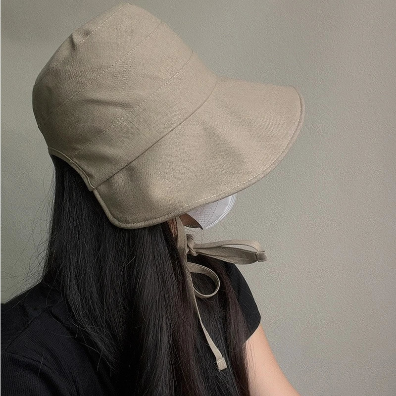 Japanese Cotton and Hemp Rope Fishermans Hat Big Buri Summer Lightweight Breathable Sunshade Hat Korean Version Lolita Hat Bucket Hat 241127
