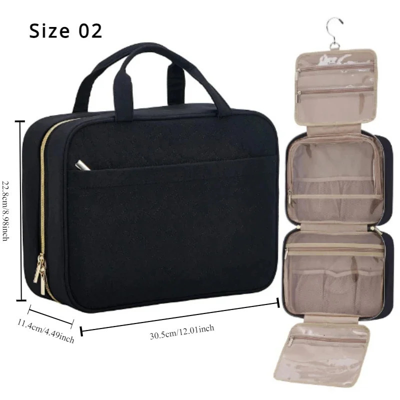 Foldable Travel Organizer Hanging Toiletry Makeup Bag Women Cosmetic Make Up Storage Waterproof Beauty Pouch Men Bathroom Case 241127