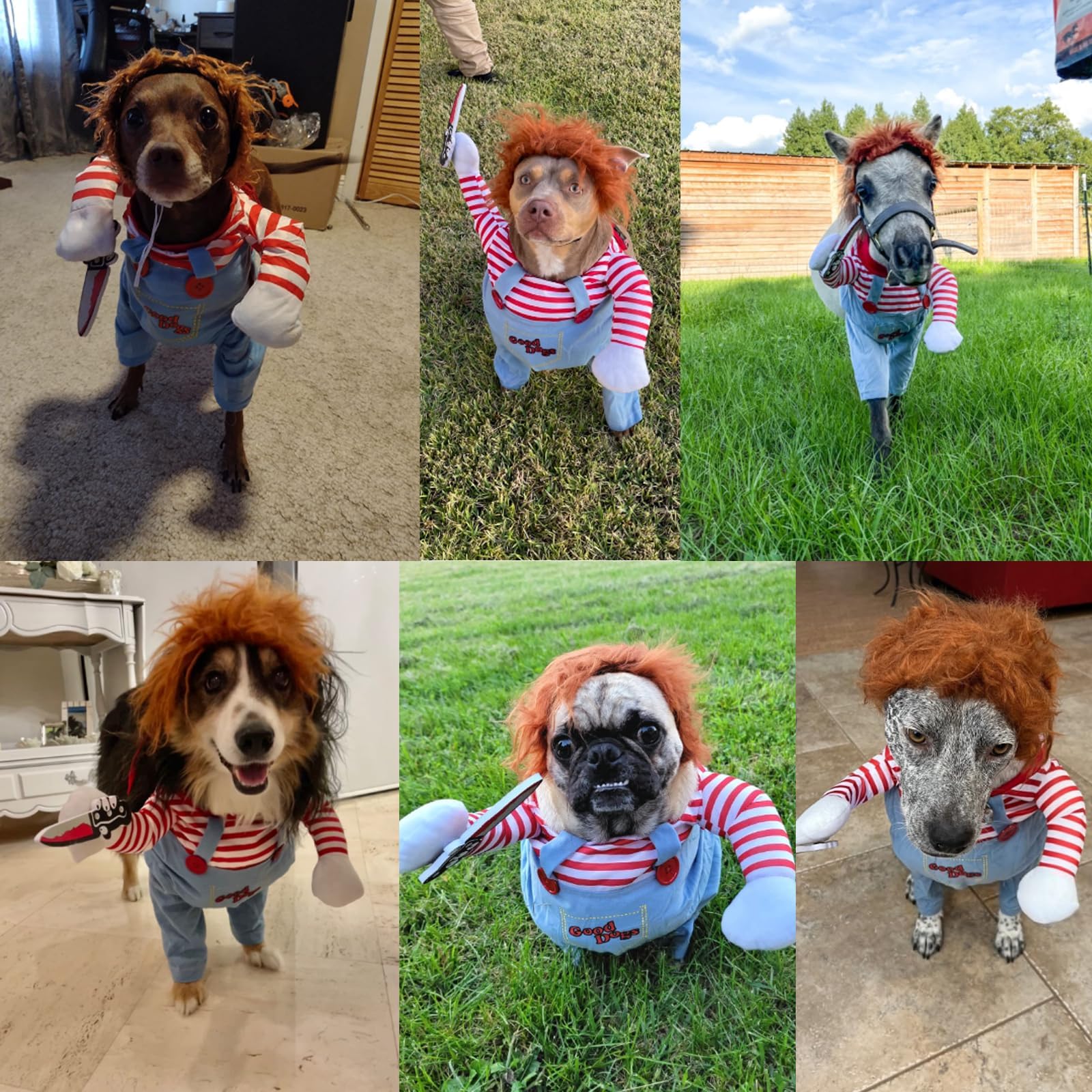 Pet Costume, Dog Funny Costume Halloween Cosplay Outfits Cute Clothes Adjustable Party Dress Up Apparel Accessories for Small Large Dogs