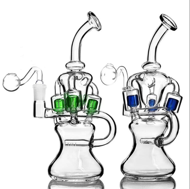 Recycler Oil Rigs Heady Glass Water bongs Hookahs Shisha dab Bong Smoke Pipe With 14mm Banger