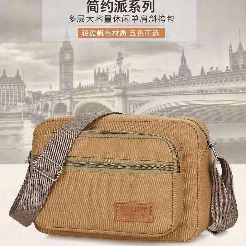 Wholesale Men's Bags, Canvas, Diagonal Cross, New Style, Single Shoulder Stall Business, Cashier, Or Carry B2
