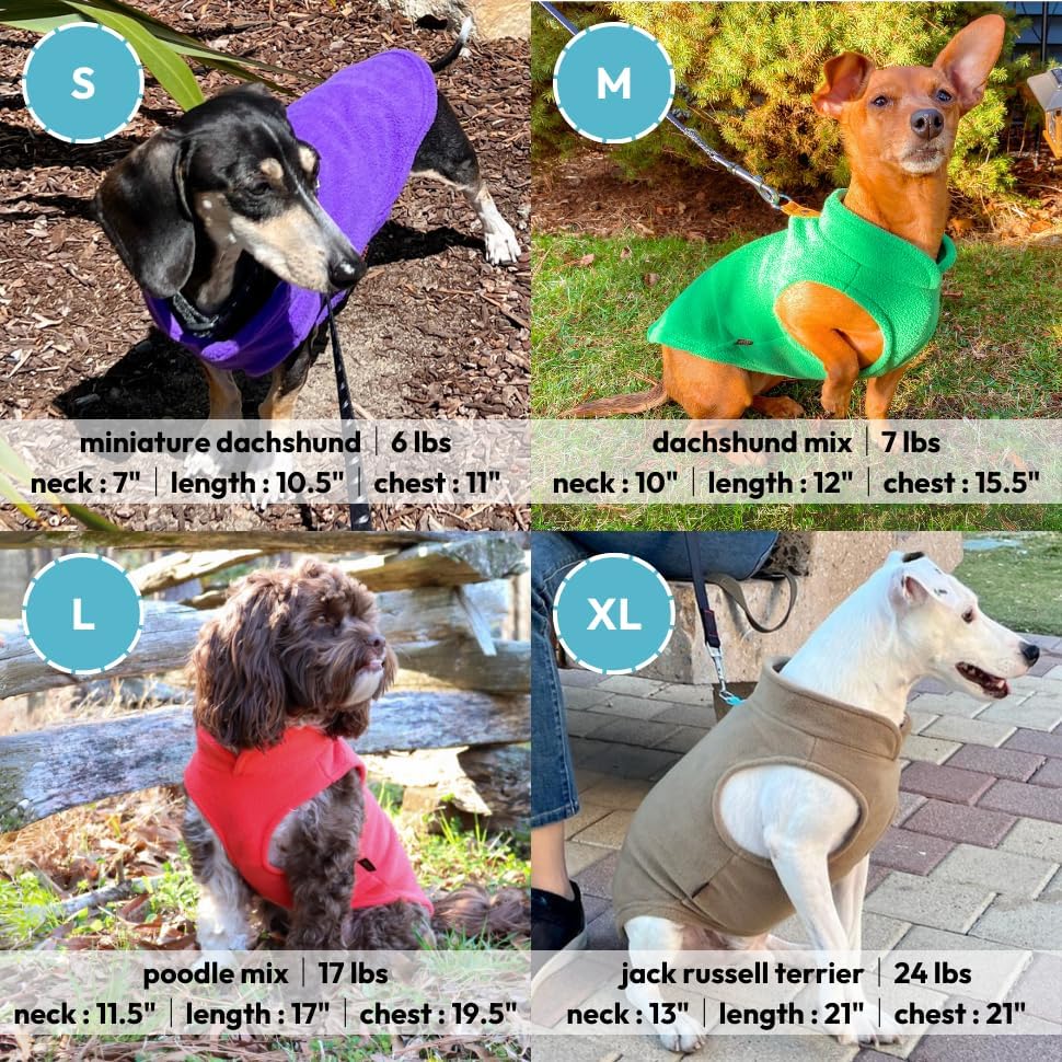 Gooby Vest Blue, Warm Pullover Fleece et with O-Ring Leash Winter Sweater Coat - Cold Weather Dog Clothes for Small Dogs Boy or Girl
