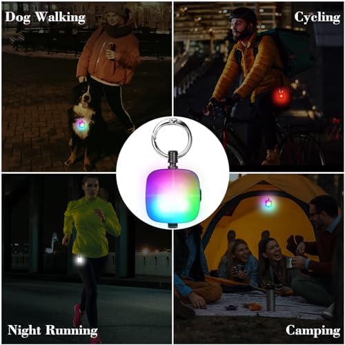 JUFDS Rechargeable k LED Collar Clip on with 4 Lighting Modes Safety Red Lights Harness Leashes Light for Dog Night Walking Running Camping