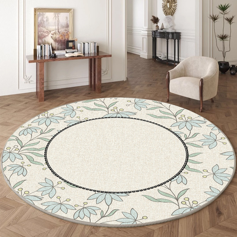 Circular waterproof carpet, living room resistant to dirt and easy to maintain, bedroom bedside floor mat