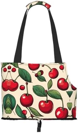 Others Dog Carrier Lovely Sweet Red Cherry 2 Pet Carrier Handbag Pet Tote Bag Cats Dogs Comfort Portable Foldable Pet Bag Dog Carrier H250213