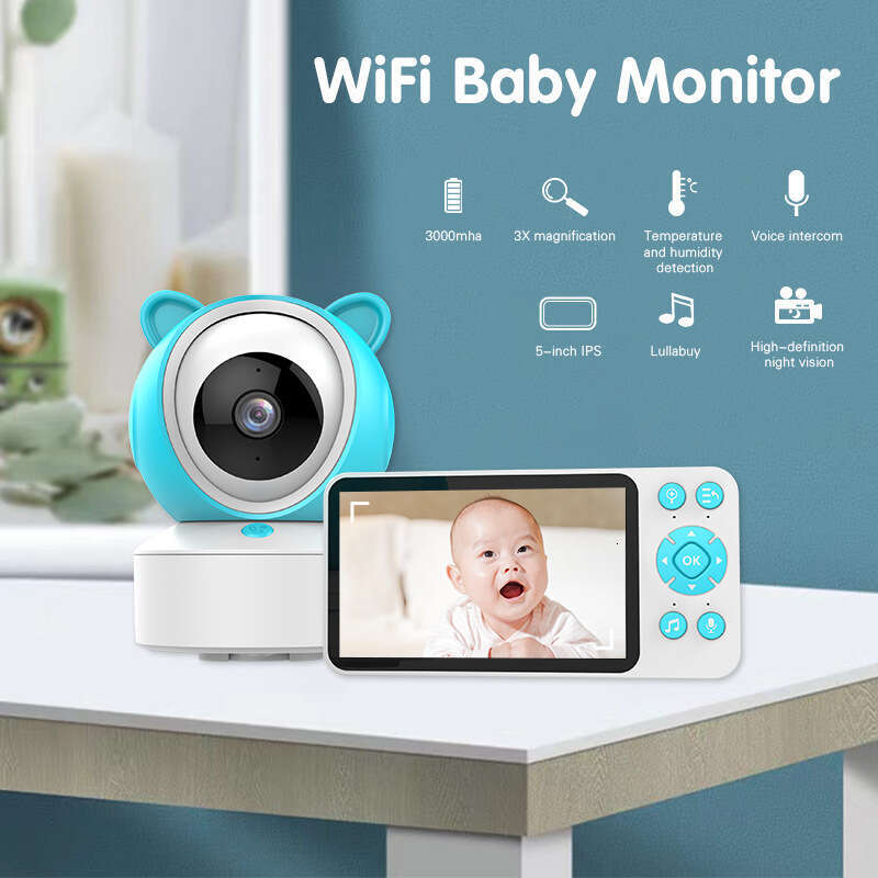 5 Inch Baby Care Monitor IP Camera Wireless Monitoring Cameras Dual Mode Wifi Home Surveillence Video Camera Night Vision 2.4G Voice Temperture Motion