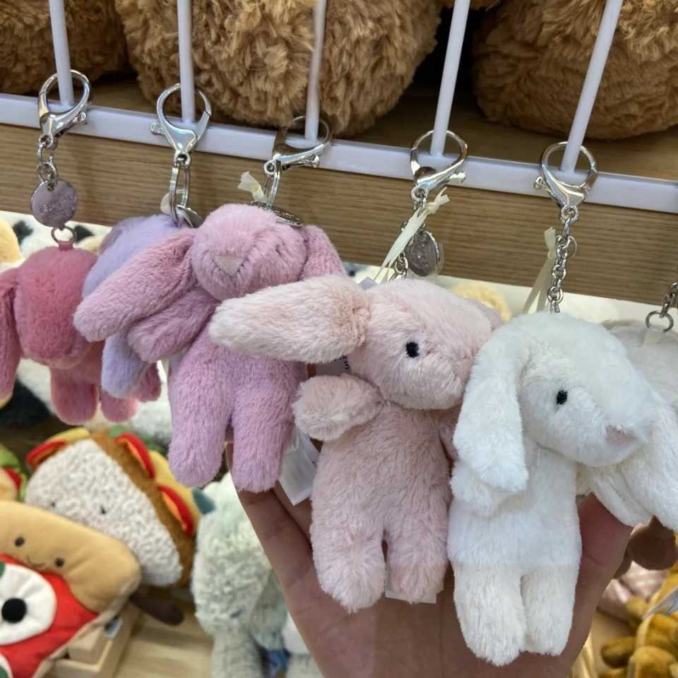 Keychains Lanyards Original jELLYCAT Bonnie Rabbit Keychain Pendant Plush Toy Cloth Doll Childrens Doll Baby Pendant H241127