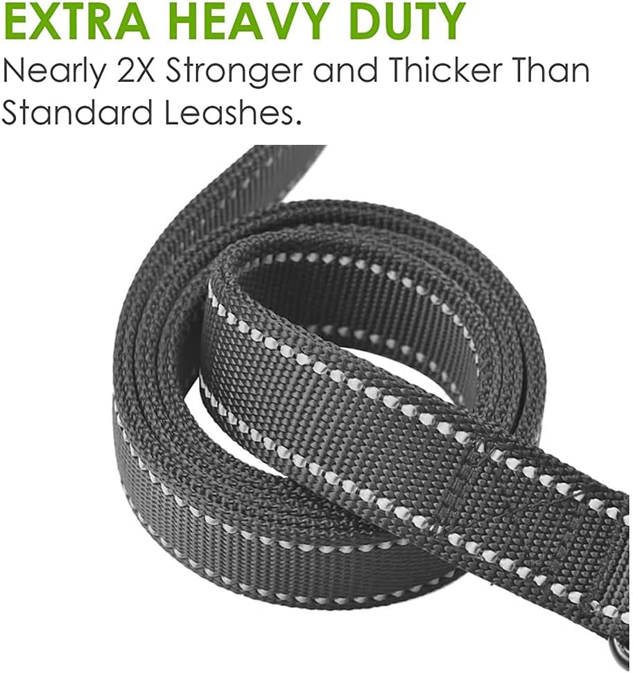 Dog Leash Heavy Duty 2 Handles by Padded Traffic Handle Extra Control,foot Long - Perfect for Medium to Large Dogs ( ft, Black Blue
