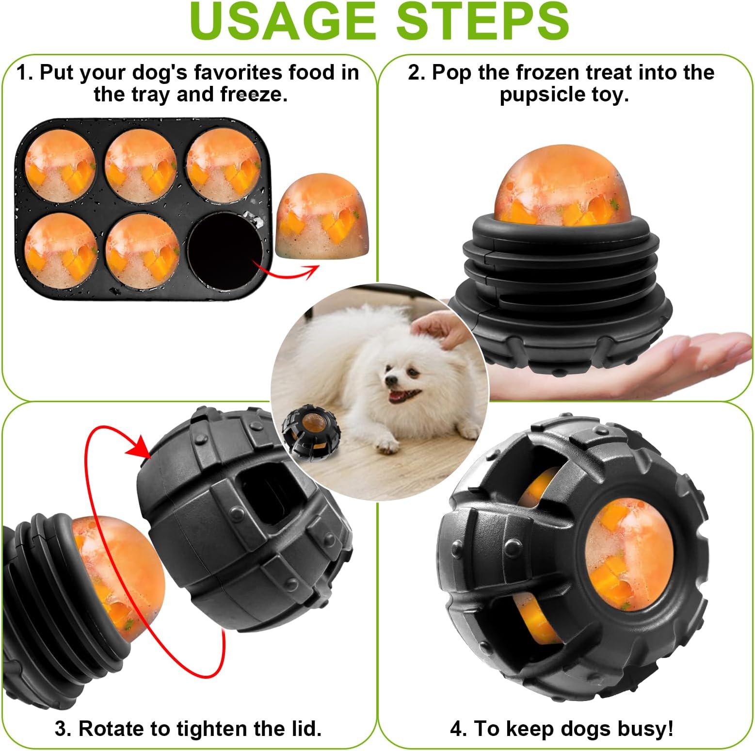 Yipetor Dog Toys, Power Chewer, Filled and Frozen Dog Food, Long-Lasting Dog Toys to Keep Dogs Distracted Busy