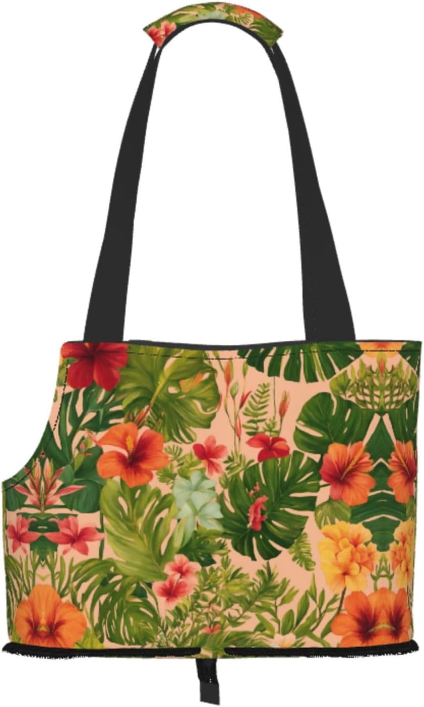 Others Dog Carrier Beauty Flowers Pet Carrier Handbag Pet Tote Bag Cats Dogs Comfort Portable Foldable Pet Bag Dog Carrier H250213