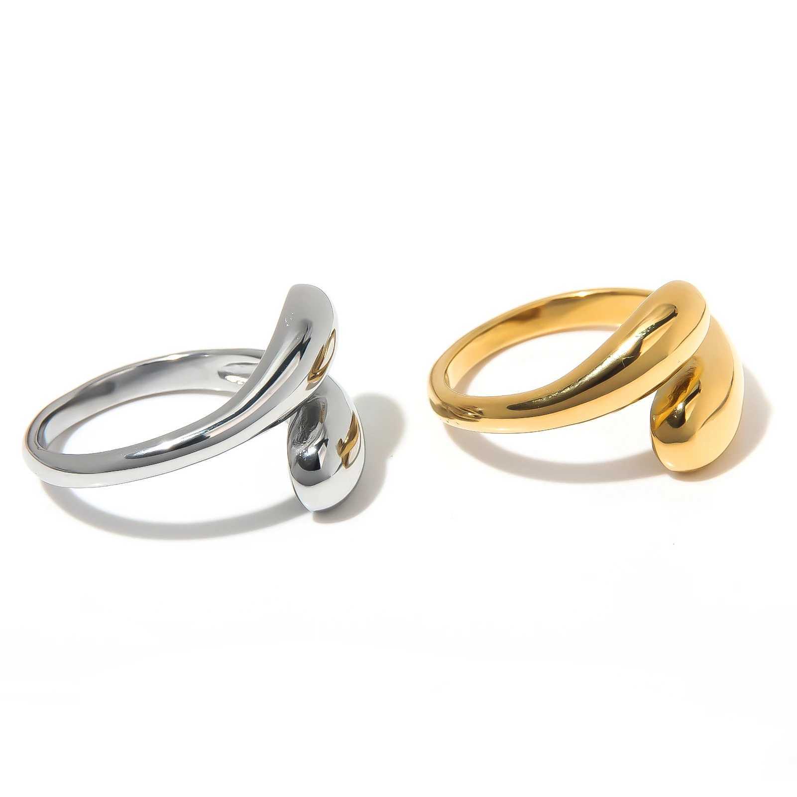 Fashion Krait Ring Water Drop Design Open Couple Rings Chunky Teardrop Adjustable Rings for Women Men Jewelry Accories GiftsXJ241127