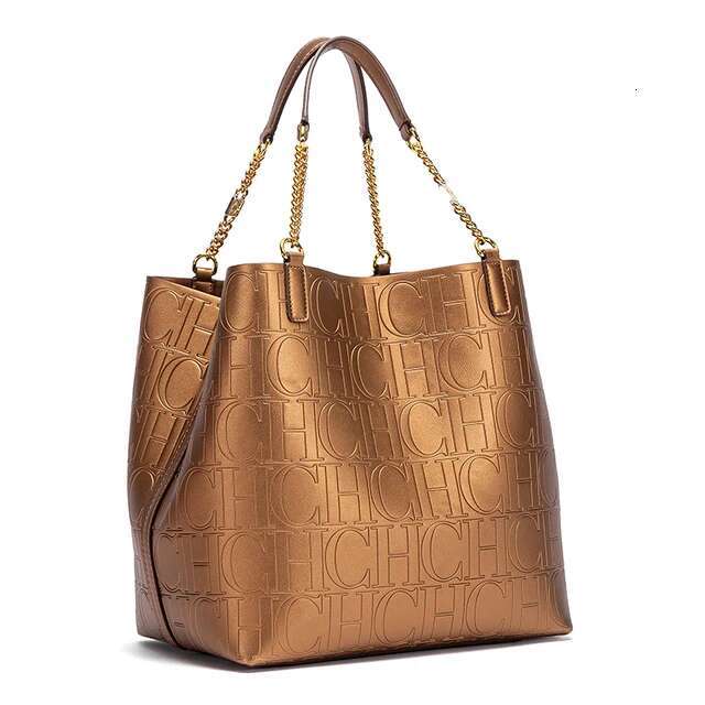 Retro Classic Letter Design Handbag Fashion New Solid Color Large Capacity Women's Bucket Bag