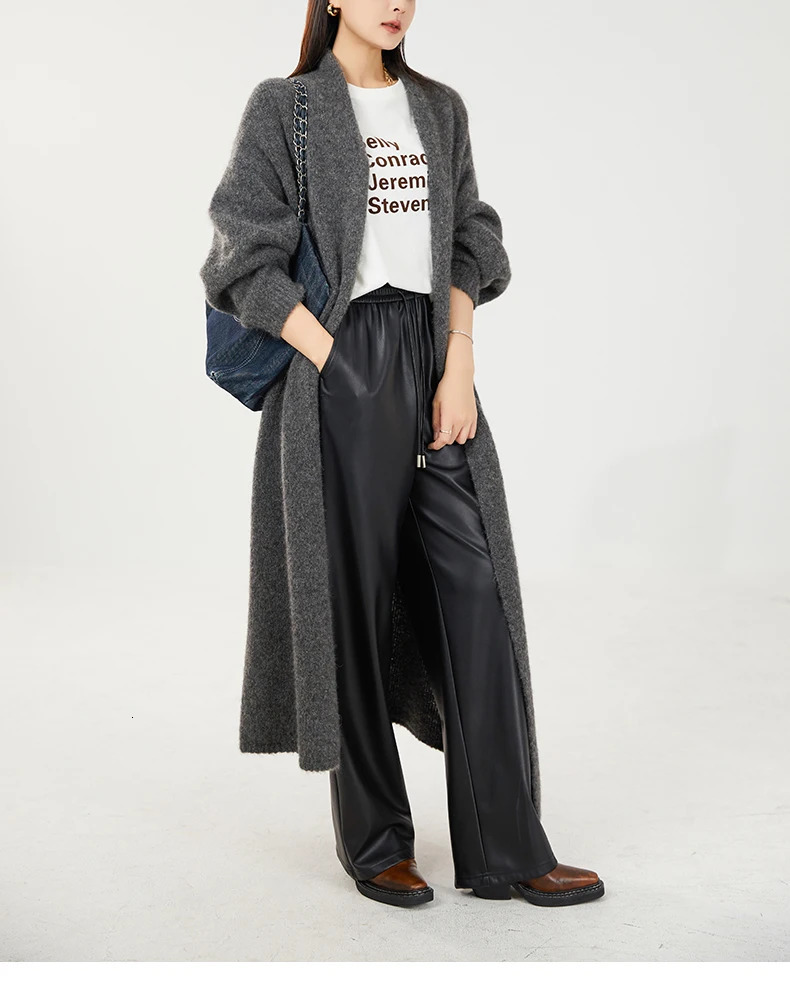Cashmere Buttonless Cardigan Coat Long Sleeve Shawl Light y Plus Size 241112