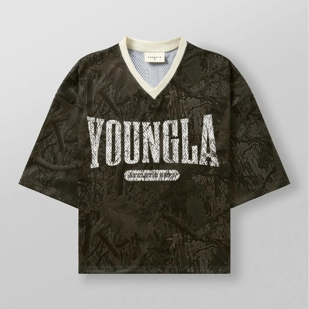 Young American mens oversized Tshirt summer exercise and fitness quickdrying breathable gym mesh shortsleeved 241127