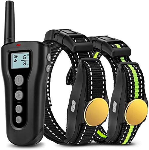 Bousnic Dog Training 2 Upgraded 1000ft Remote Rechargeable Waterproof Electric Collar with Beep Vibration Shock for Small Medium Large Dogs (15lbs - 1