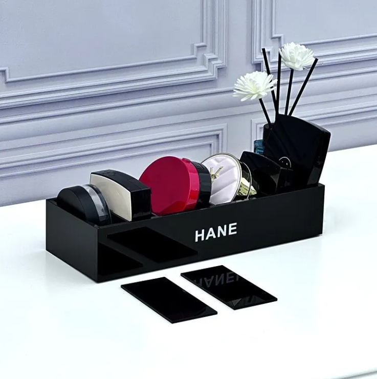 19 style Acrylic bedroom living room goods organizer box Home storage box desktop Home items multifunctional Large capacity storage tray letter logo S