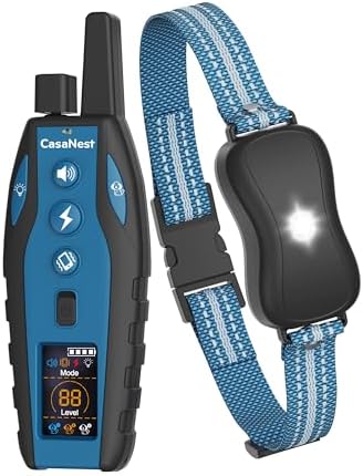 CasaNest Remote - 3300Ft Dog Training 60-100lbs Waterproof, Adjustable E Collar Beep Shock Vibration Modes with Flighing Light for Small Medium Large 
