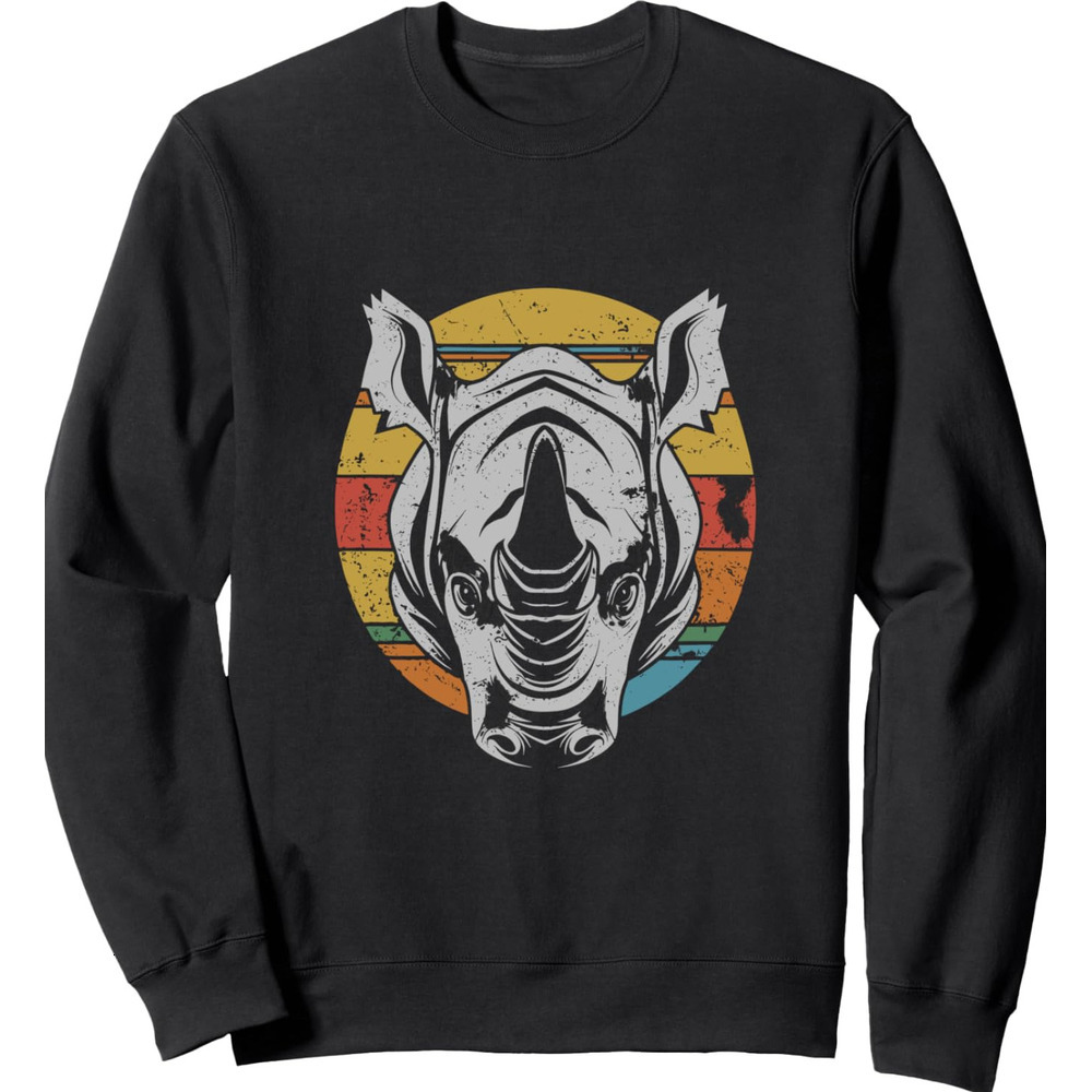 Long Sleeve Shirts for Men sweatshirt Rhino Souad colorful Graphic Design Sweatshirt T shirt Tee Streetwear Casual tops clothes warm