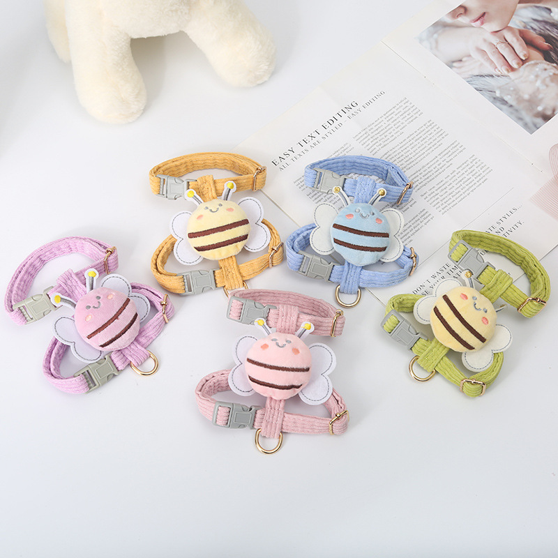 2025 New Pet Lightweight Back Bee Strap Walking Outing Traction Rope Small and Medium sized Dog Chest