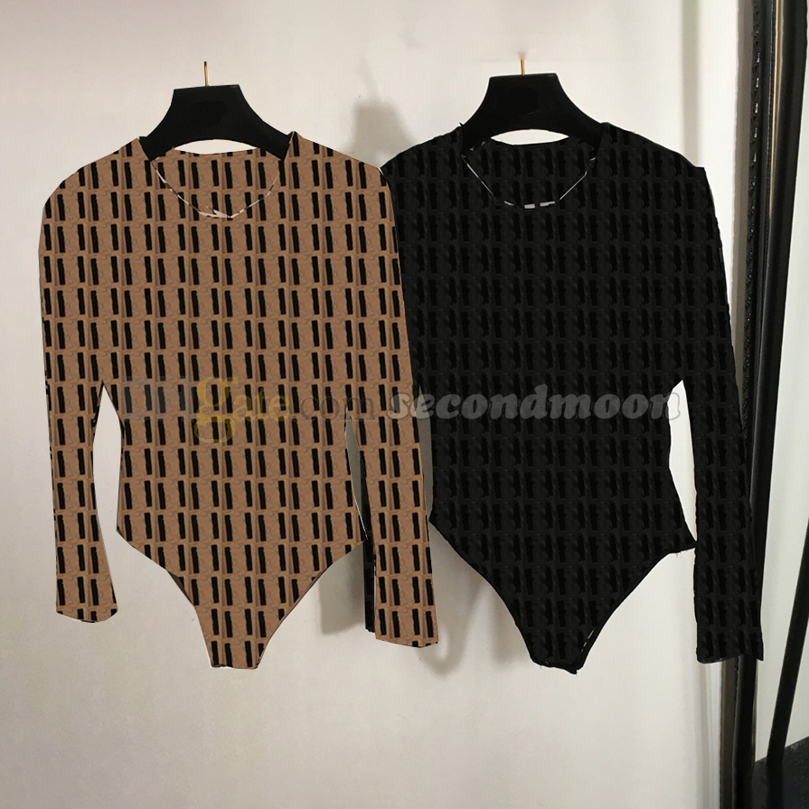 Women Long Sleeve Bodysuit Sexy Mesh Bodysuits Letters Print t Shirt Fashion Transparent Jumpsuit