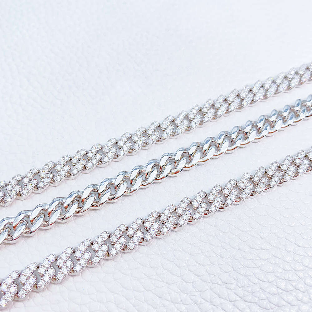 Custom Miami American Necklace Sterling Silver 925 Jewelry Iced Out Diamond Hip Hop 6.5mm Vvs Moissanite Cuban Link Chain