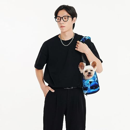 Others Dog Carrier Abstract Blue Pet Carrier Handbag Pet Tote Bag Cats Dogs Comfort Portable Foldable Pet Bag Dog Carrier H250213