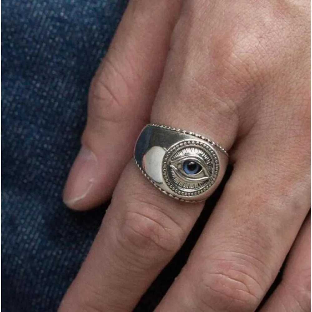 New Simple Devils Eye Fashion Hip Hop Rock Niche Mens Rings Gothic Punk Rings Mens Jewelry Creative Street Party Trend RingsXJ241127