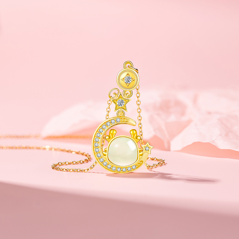 Chic Female Star Moon Dragon Elegant Necklace - Trendy Stainless Steel Bracelet Perfect for Commute