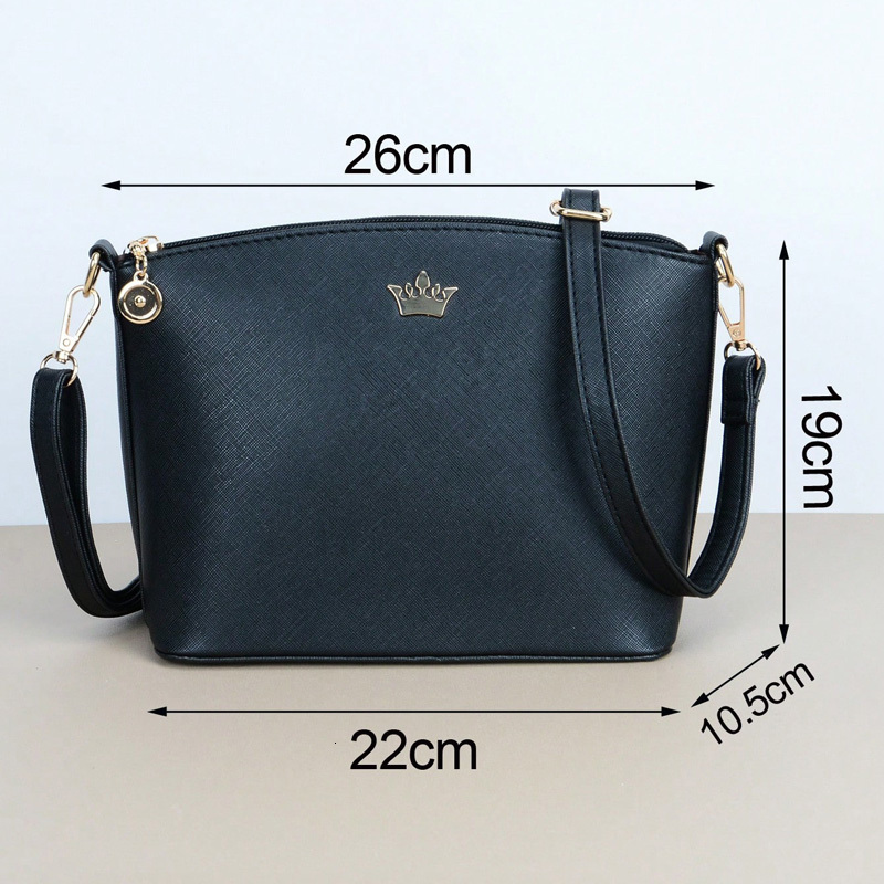 trend New casual design women s crossbody bag Pu leather fashion shoulder bag metal crown women s trend shell designer handbag