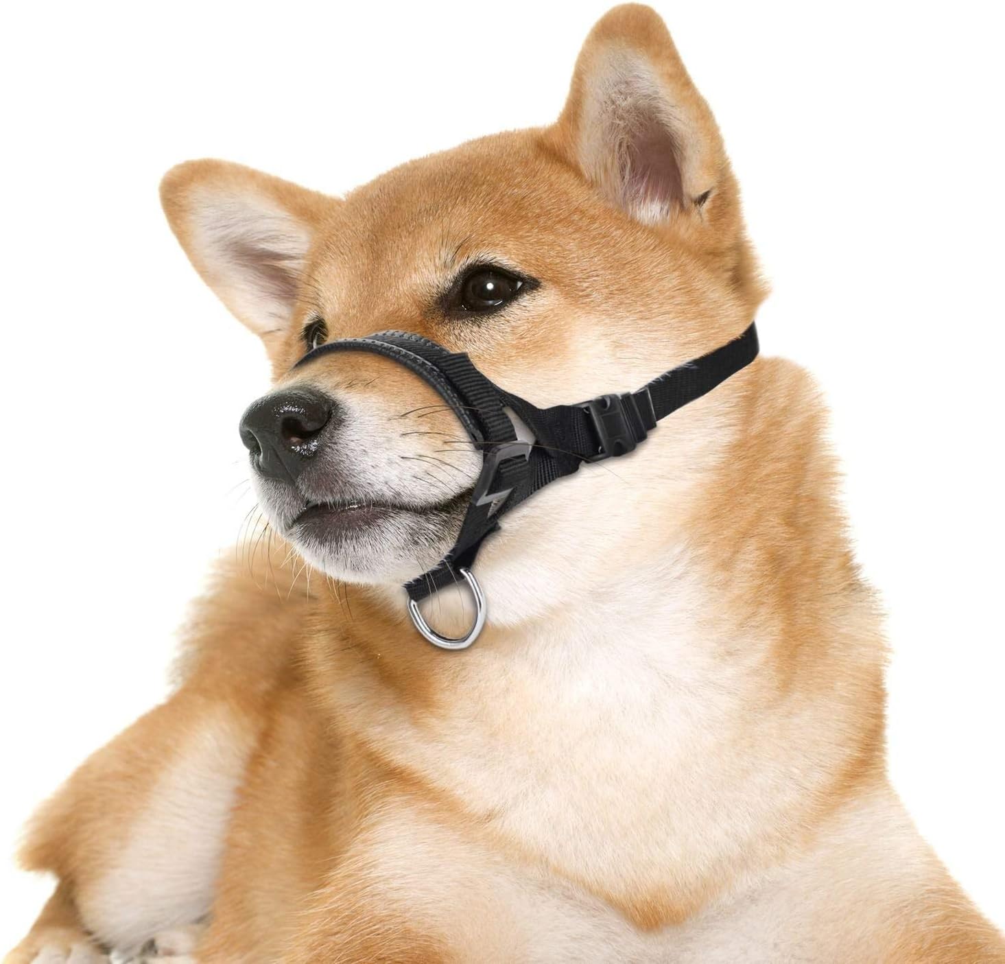 Lepark Nylon Dog zzle for Small,Medium, Dogs Prevent from Biting,Barking and Chewing,Adjustable Loop(L/Black